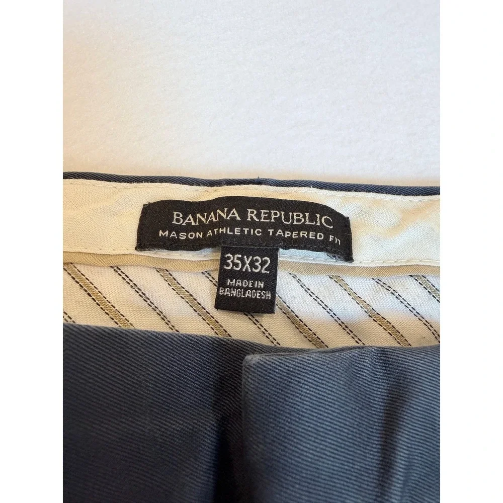 Banana Republic Mason Athletic Tapered Pants Mens 35x32 Bluish Gray Chino